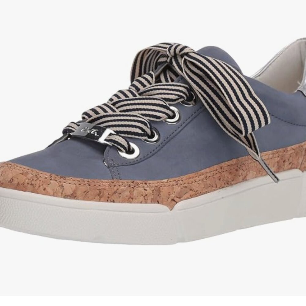 Ara Women’s Renata HighSoft Sneaker – Blue Leather, Size 5.5